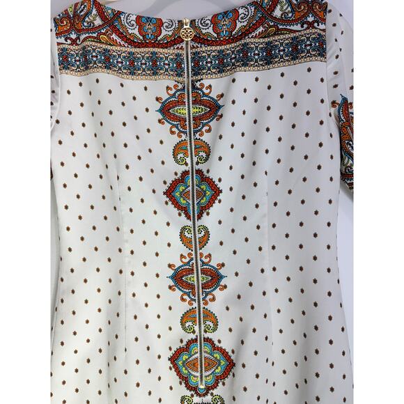 Antonio Melani Paisley Shift Dress Women Size 2 Multicolor Zip Back - Picture 4 of 12